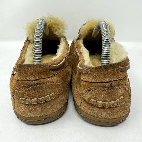 L.L. Bean Women’s Moccasin Slippers Shearling Suede Brown Size 8 Medium - Picture 3 of 10